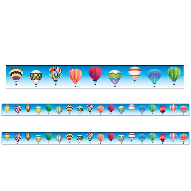 ADVANTUS Charles Leonard Borders/Trims, Magnetic, Rectangle Cut - 1-1/2" x 24", Hot Air Balloon Theme, 24' per Pack, 2 Packs