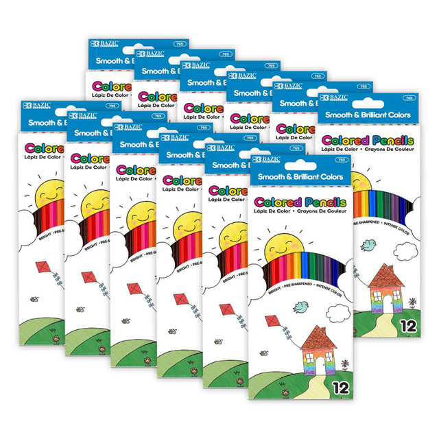 BAZIC PRODUCTS BAZIC Products® Colored Pencils, 12 Per Pack, 12 Packs