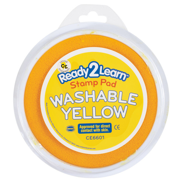 LEARNING ADVANTAGE READY 2 LEARN™ Jumbo Circular Washable Stamp Pad - Yellow - 5.75" dia.