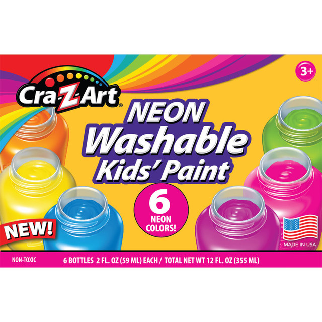 LAROSE INDUSTRIES LLC - CRA-Z-ART Cra-Z-Art® Washable Neon Paint, 6 Count