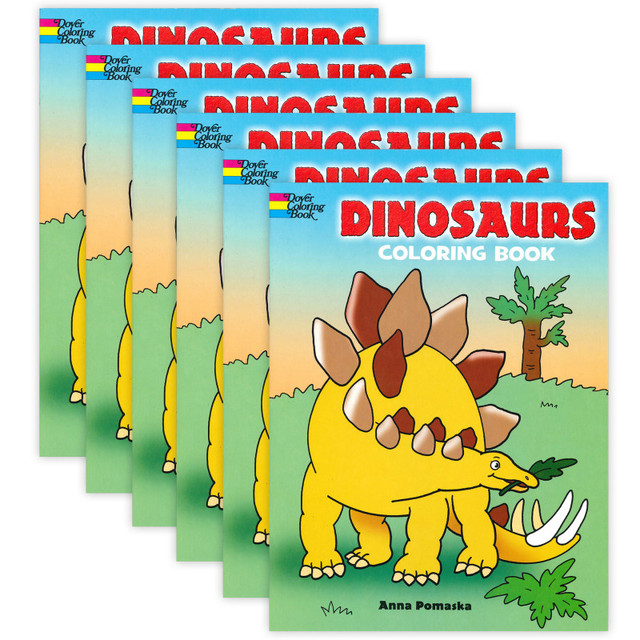DOVER PUBLICATIONS Dover Coloring Book Dinosaurs Coloring Book, Pack of 6