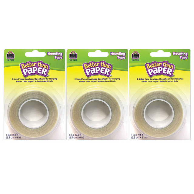 TEACHER CREATED RESOURCES Teacher Created Resources® Better Than Paper® Mounting Tape, 1" x 19.6', 3 Rolls