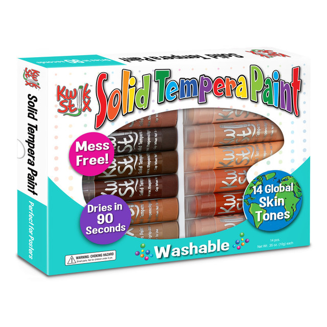 THE PENCIL GRIP Kwik Stix™ Tempera Paint Sticks Global Skin Tone Set, Pack of 14