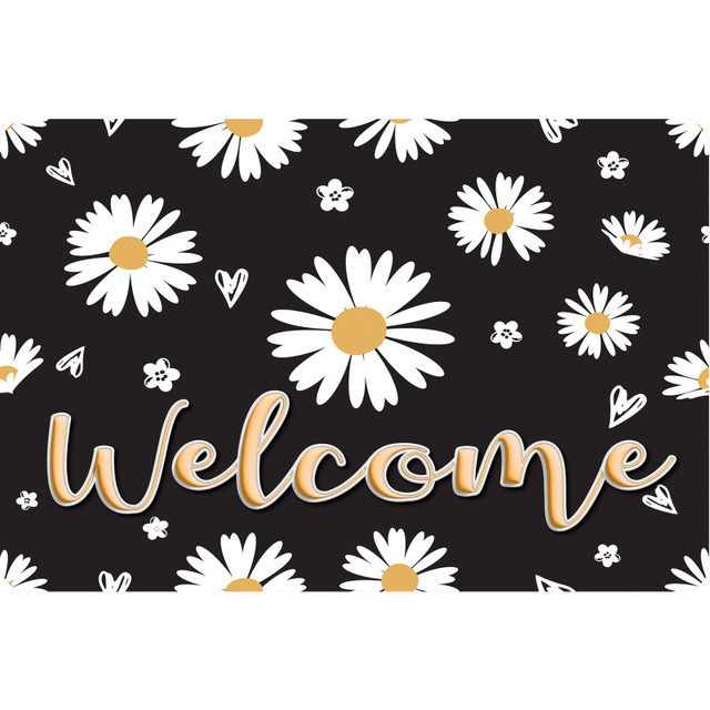 ASHLEY PRODUCTIONS Ashley Productions® The Original Fun Mat™, Welcome Mat, 15.5" x 23.5", Daisies Welcome