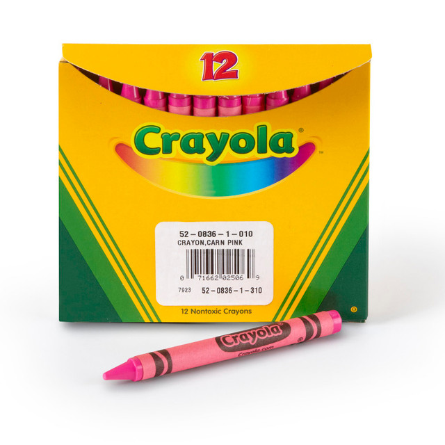 CRAYOLA LLC Crayola® Single Color Bulk Crayons, Regular Size, Carnation Pink, 12 Count