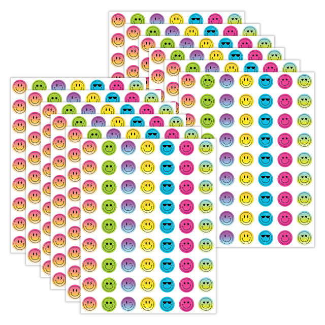 TEACHER CREATED RESOURCES Teacher Created Resources® Brights 4Ever Smiley Faces Mini Stickers, 378 Per Pack, 12 Packs