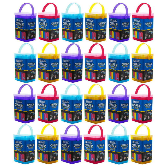 BAZIC PRODUCTS BAZIC Products® Color Chalk, 20 Per Bucket, 24 Buckets