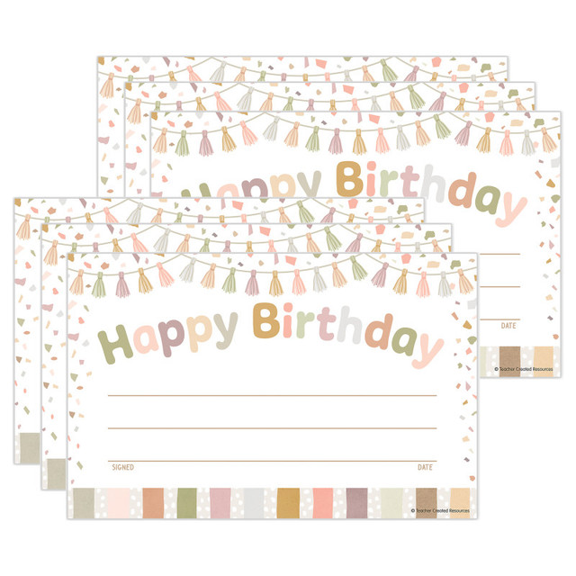 TEACHER CREATED RESOURCES Teacher Created Resources® Terrazzo Tones Happy Birthday Awards, 30 Per Pack, 6 Packs