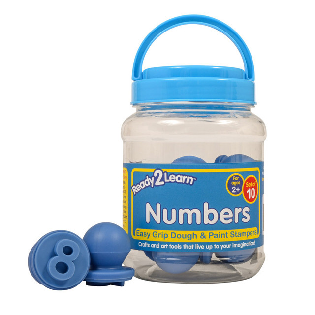 LEARNING ADVANTAGE READY 2 LEARN™ Easy Grip Dough and Paint Stampers, Numbers, Set of 10