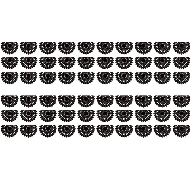TEACHER CREATED RESOURCES Teacher Created Resources® Black and White Fiesta Die-Cut Border Trim, 35 Feet Per Pack, 6 Packs