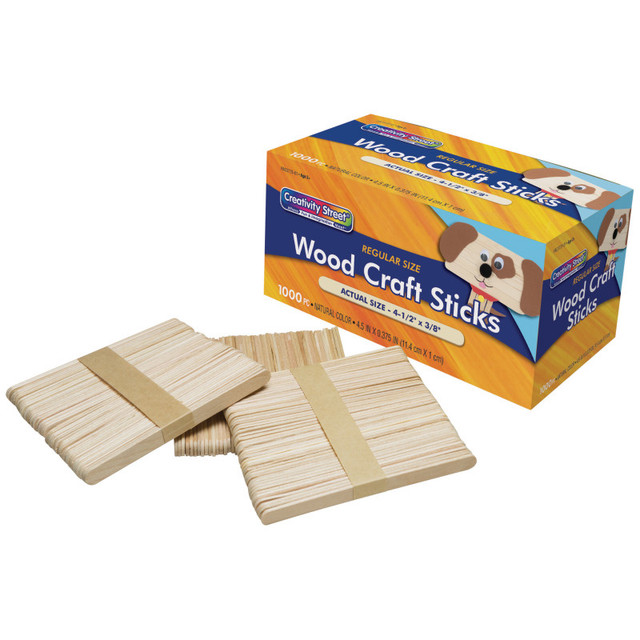 DIXON TICONDEROGA CO Creativity Street® Regular Craft Sticks, Natural, 4-1/2" x 3/8", 1000 Pieces