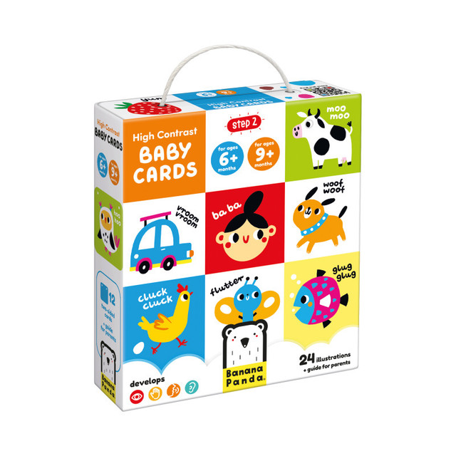 BANANA PANDA Banana Panda High Contrast Baby Cards, 6-9+ Months