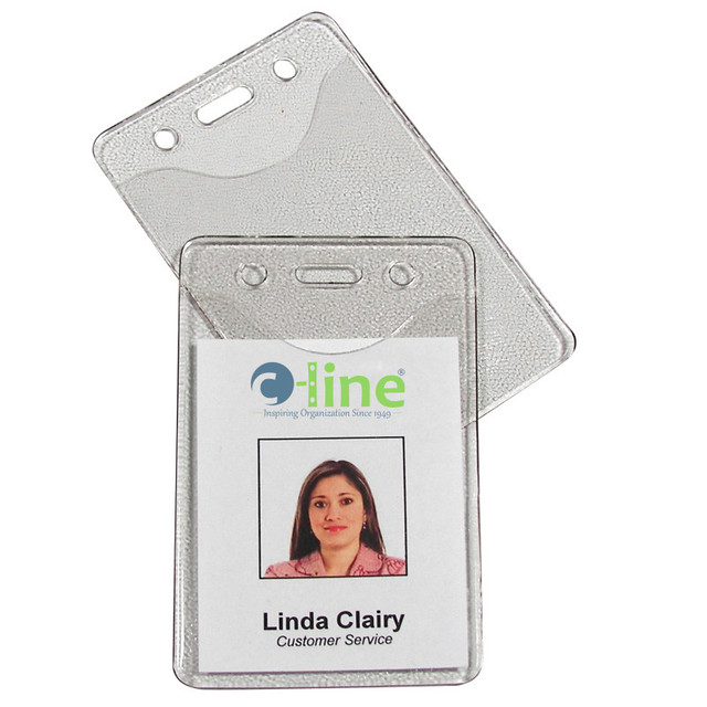 C-LINE PRODUCTS INC C-Line® Heavy Duty ID Badge Holders, Vinyl, Vertical, 2-3/8 x 3-3/8, Box of 100