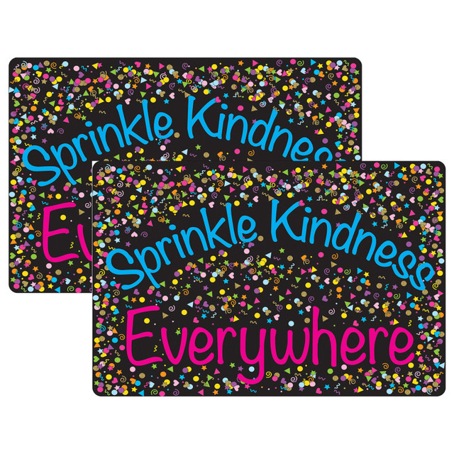 ASHLEY PRODUCTIONS Smart Poly® Welcome Mat with Slip Resistant Backing, 15.5" x 23.5", Confetti, Sprinkle Kindness Everywhere, Pack of 2