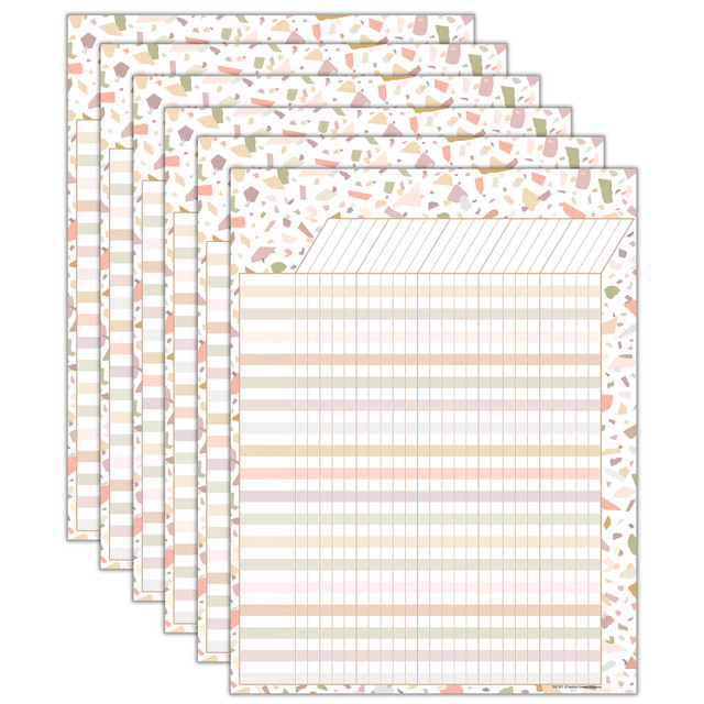 TEACHER CREATED RESOURCES Teacher Created Resources® Terrazzo Tones Incentive Chart, 17" x 22", Pack of 6