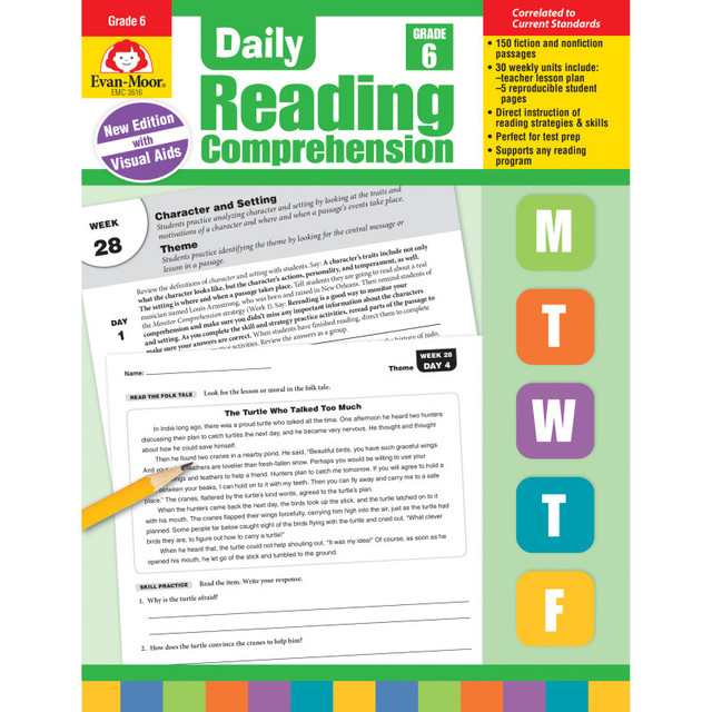 EVAN-MOOR Evan-Moor Educational Publishers Daily Reading Comprehension, Teacher's Edition, Grade 6