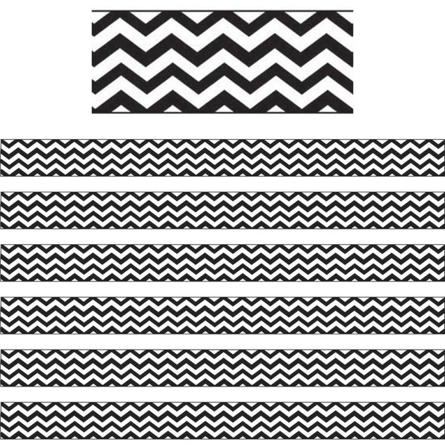 ASHLEY PRODUCTIONS Ashley Productions® Magnetic Magi-Strips, Black Chevron, 12 Feet Per Pack, 6 Packs