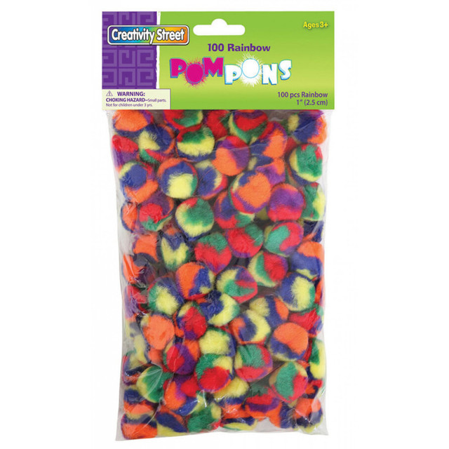 DIXON TICONDEROGA CO Creativity Street® Pom Pons, Color Splash, 1", 100 Pieces