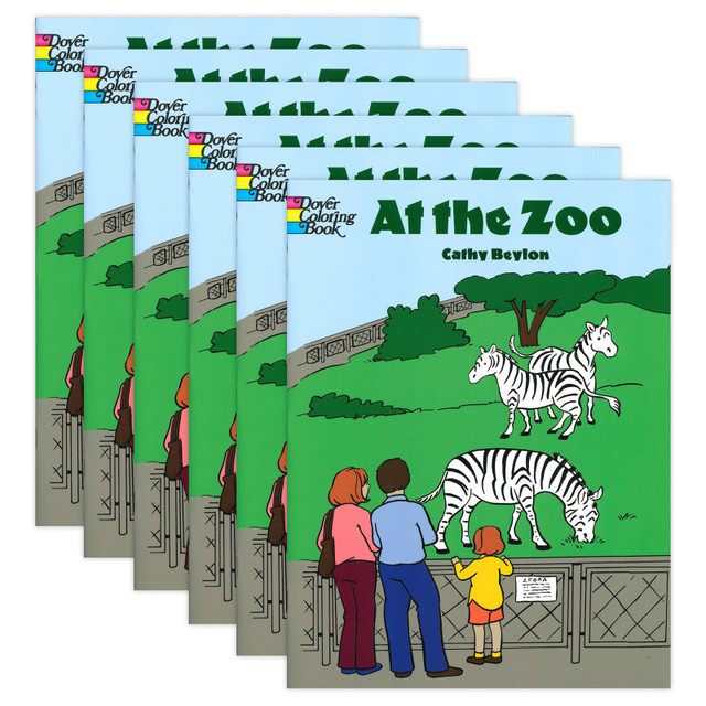 DOVER PUBLICATIONS Dover Coloring Book At The Zoo Coloring Book, Pack of 6
