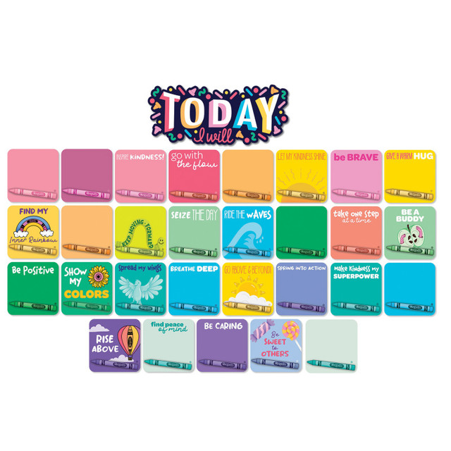 EUREKA Eureka® Crayola® Colors of Kindness Today I Will Mini Bulletin Board Set, Pack of 29