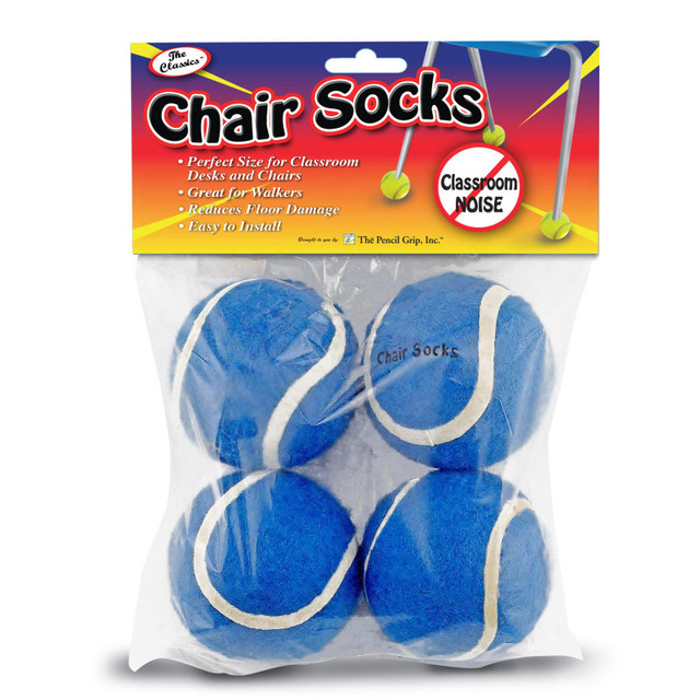 THE PENCIL GRIP The Pencil Grip™ Chair Socks, Blue, Pack of 4 THE PENCIL GRIP The Pencil Grip™ Chair Socks, Blue, Pack of 4