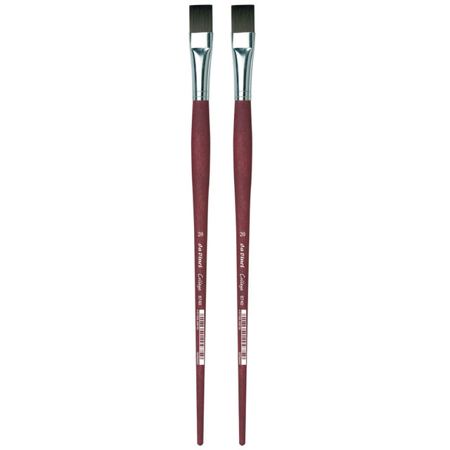 GREGORY DANIELS FINE ARTS INC da Vinci COLLEGE Student Brush, Synthetic, Acrylic & Oil, Flat, Series 8740, Size 20, Pack of 2