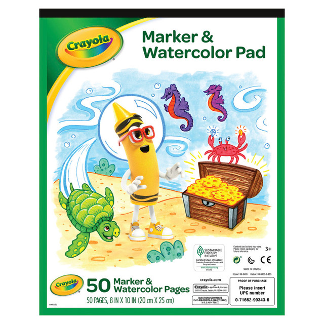 CRAYOLA LLC Crayola® Marker & Watercolor Pad, 50 Blank Coloring Pages