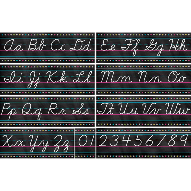TEACHER CREATED RESOURCES Teacher Created Resources® Chalkboard Brights Cursive Writing Bulletin Board Display Set