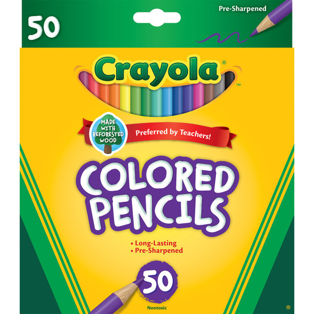 CRAYOLA LLC Crayola® Colored Pencils, Full Length, Assorted Colors, 50 Count