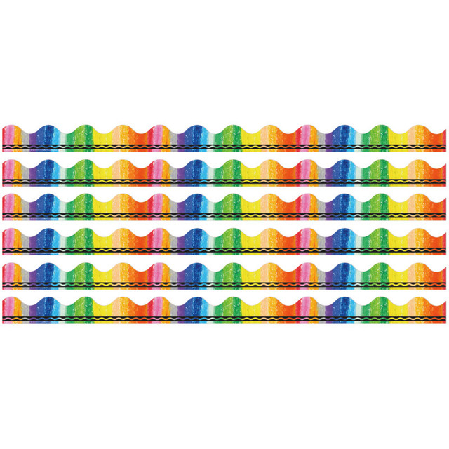 EUREKA Eureka® Crayola® Rainbow Deco Trim®, 37 Feet Per Pack, 6 Packs