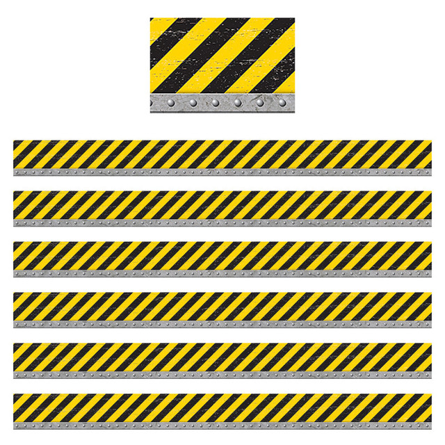 TEACHER CREATED RESOURCES Teacher Created Resources® Under Construction Straight Border Trim, 35 Feet Per Pack, 6 Packs
