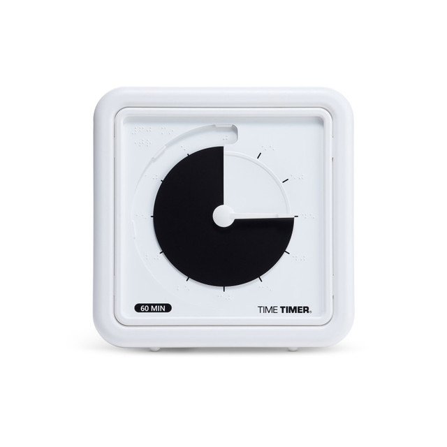 TIME TIMER LLC Time Timer® Braille 8" 60-Minute Visual Timer - Black Disk