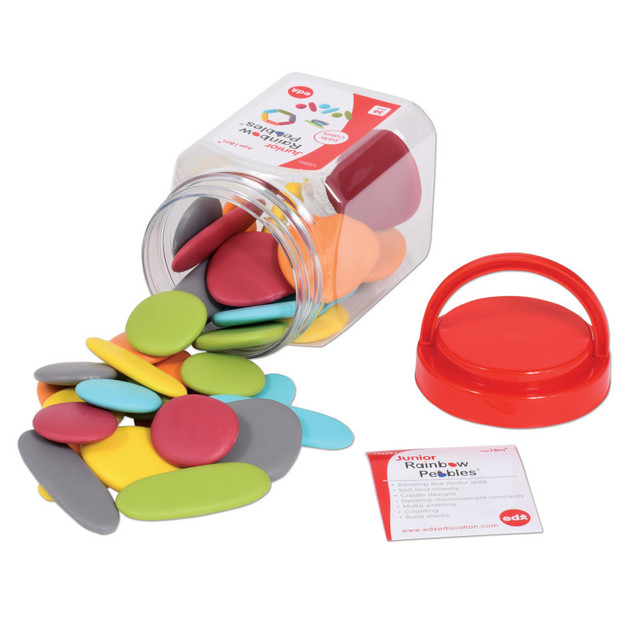 LEARNING ADVANTAGE edxeducation® Junior Rainbow Pebbles® - Earth Colors - Mini Jar - Set of 36