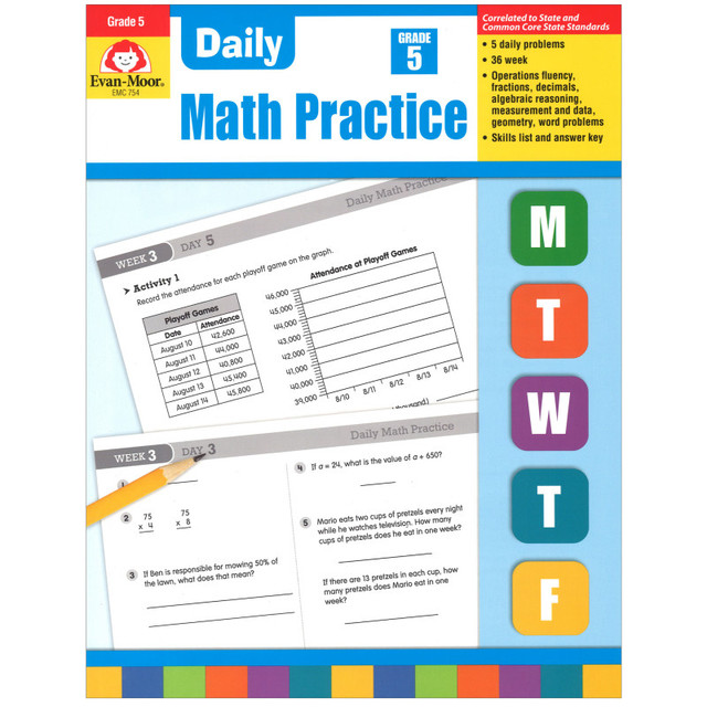 EVAN-MOOR Evan-Moor Educational Publishers Daily Common Core Math Practice, Grade 5