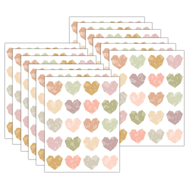 TEACHER CREATED RESOURCES Teacher Created Resources® Terrazzo Tones Hearts Stickers, 120 Per Pack, 12 Packs