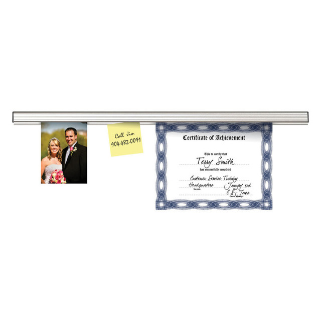 ADVANTUS Grip-a-Strip® Display Rail, 4 Feet, Satin, Regular Size