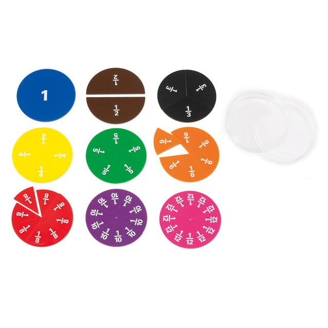 LEARNING ADVANTAGE edxeducation® Fraction Circles - Set of 51 - 9 Values & Colors