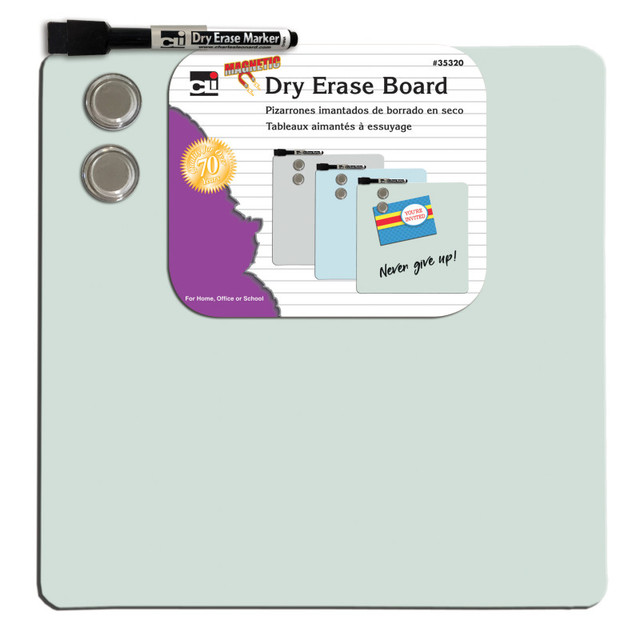 ADVANTUS Charles Leonard Magnetic Dry Erase Board with Marker & Magnets, Unframed, 11.5" x 11.5", Pack of 6