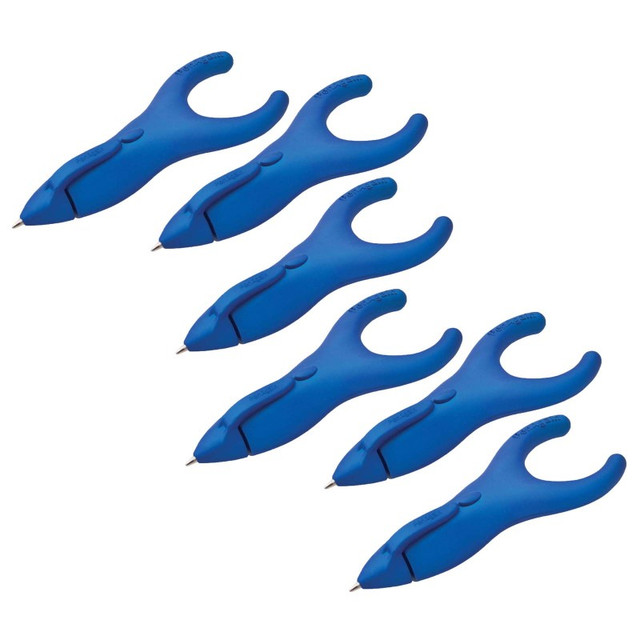 BAUMGARTENS INC PenAgain Ergo-Sof Retractable Ballpoint Pen, Blue, Black Ink, Pack of 6