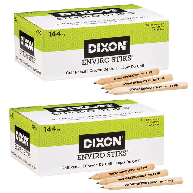 DIXON TICONDEROGA CO Dixon® EnviroStiks Golf Pencils, 144 Per Pack, 2 Packs