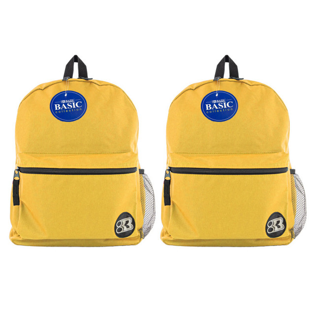 BAZIC PRODUCTS BAZIC Products® 16" Basic Backpack, Mustard, Pack of 2