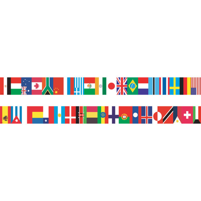 TEACHER CREATED RESOURCES Edupress™ International Flags Straight Border Trim, 35 Feet