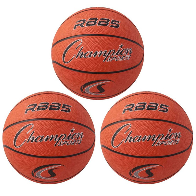 CHAMPION SPORTS Champion Sports Mini Rubber Basketball, Orange, Pack of 3