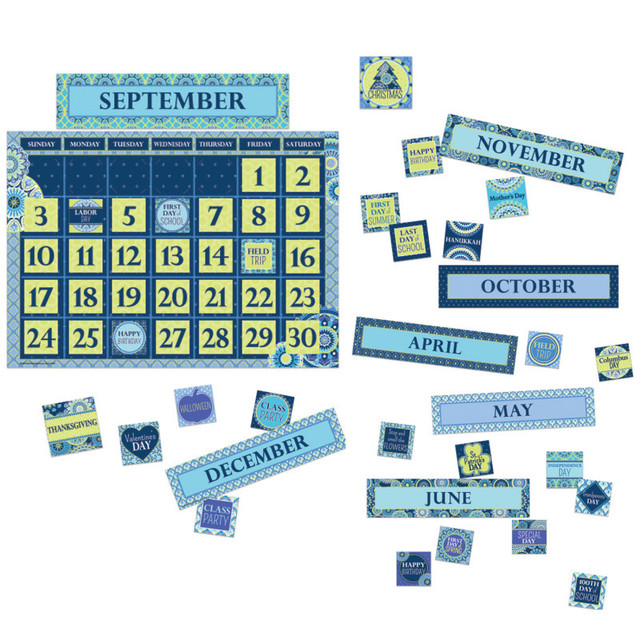 EUREKA Eureka® Blue Harmony Calendar Bulletin Board Set