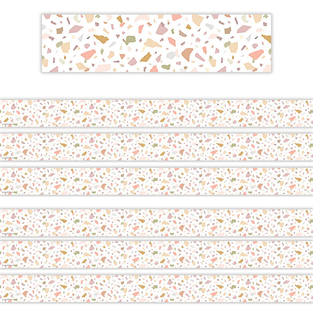 TEACHER CREATED RESOURCES Teacher Created Resources® Terrazzo Tones Straight Border Trim, 35 Feet Per Pack, 6 Packs