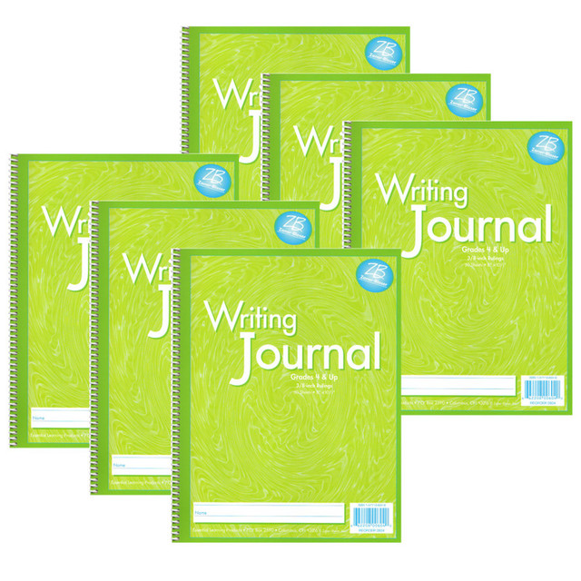 ZANER-BLOSER INC Zaner-Bloser® Writing Journal, Liquid Color, 3/8" Ruling, Grades 4+, Pack of 6