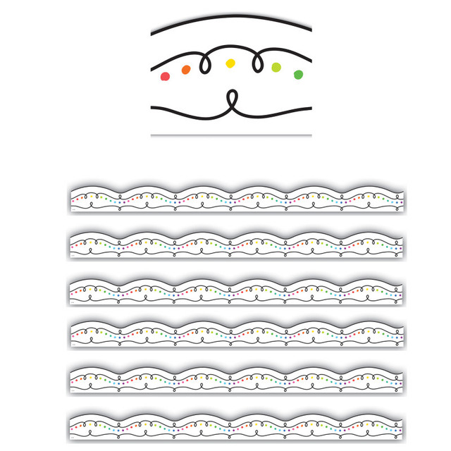 TEACHER CREATED RESOURCES Teacher Created Resources® Squiggles and Colorful Dots Die-Cut Border Trim, 35 Feet Per Pack, 6 Packs