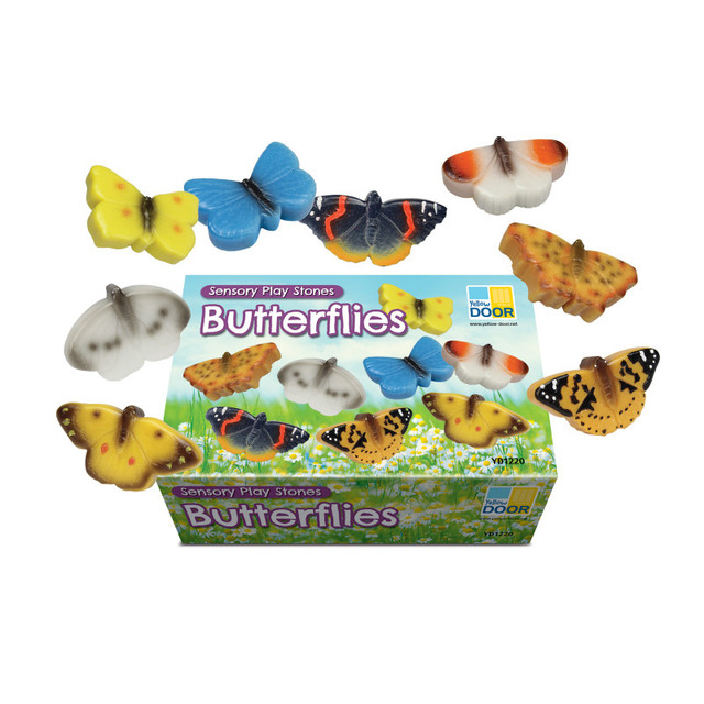 YELLOW DOOR US LLC Yellow Door Sensory Play Stones - Butterflies - Set of 8 YELLOW DOOR US LLC Yellow Door Sensory Play Stones - Butterflies - Set of 8
