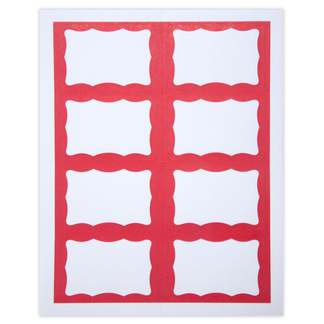 BAUMGARTENS INC SICURIX Adhesive Badges, Red Border, Pack of 200