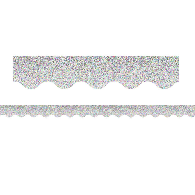 TEACHER CREATED RESOURCES Teacher Created Resources® Silver Sparkle Scalloped Border Trim, 35 Feet